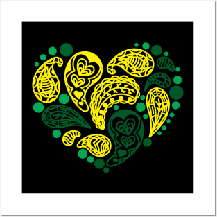 Green Yellow Heart Posters and Art